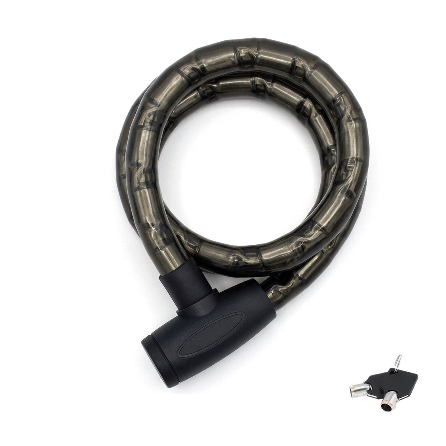 120 cm Motorcycle Lock, Armored Steel Cable, Lock for Bicycles and Scooters, 22 mm Diameter Motorcycle Anti-Theft Chain, 2 Keys, Scratch-Resistant Protective Cover, Waterproof, Motorcycle Accessories