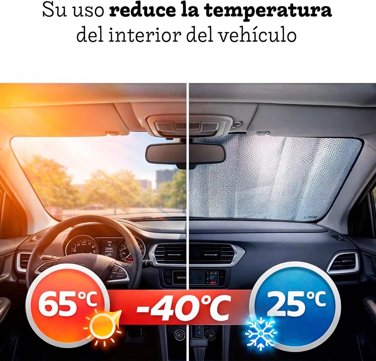 Universal Folding Front Car Sunshade, 130 x 80 cm, UV Protection