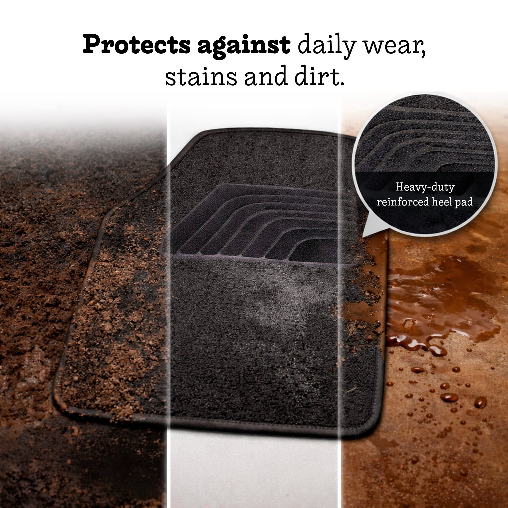 Universal Car Mats 4-Piece Set (2 Front + 2 Rear), Carpet Floor Mats for cars, Non-Slip Mats, Easy to Clean, Car Interior Accessories